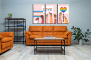 LGBTQ Pride Love Is Love Wall Art, Set Of 3