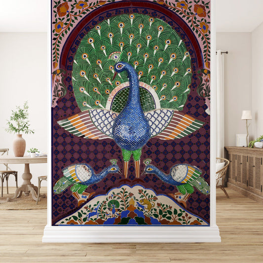 Peacock Marble Wallpaper