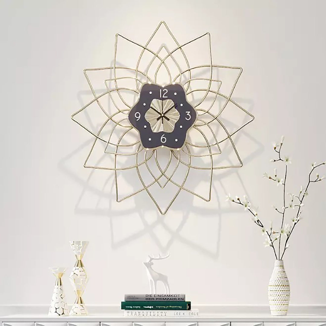 Metallic Crystal Metal Wall Clock