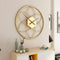 Elegant Golden Flower Metal Wall Clock