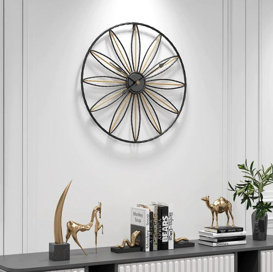Symmetric Floral Circular Wall Clock