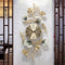 Floral Gold Modern Wall Clock