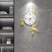 Vertical Antique Deer Metal Clock