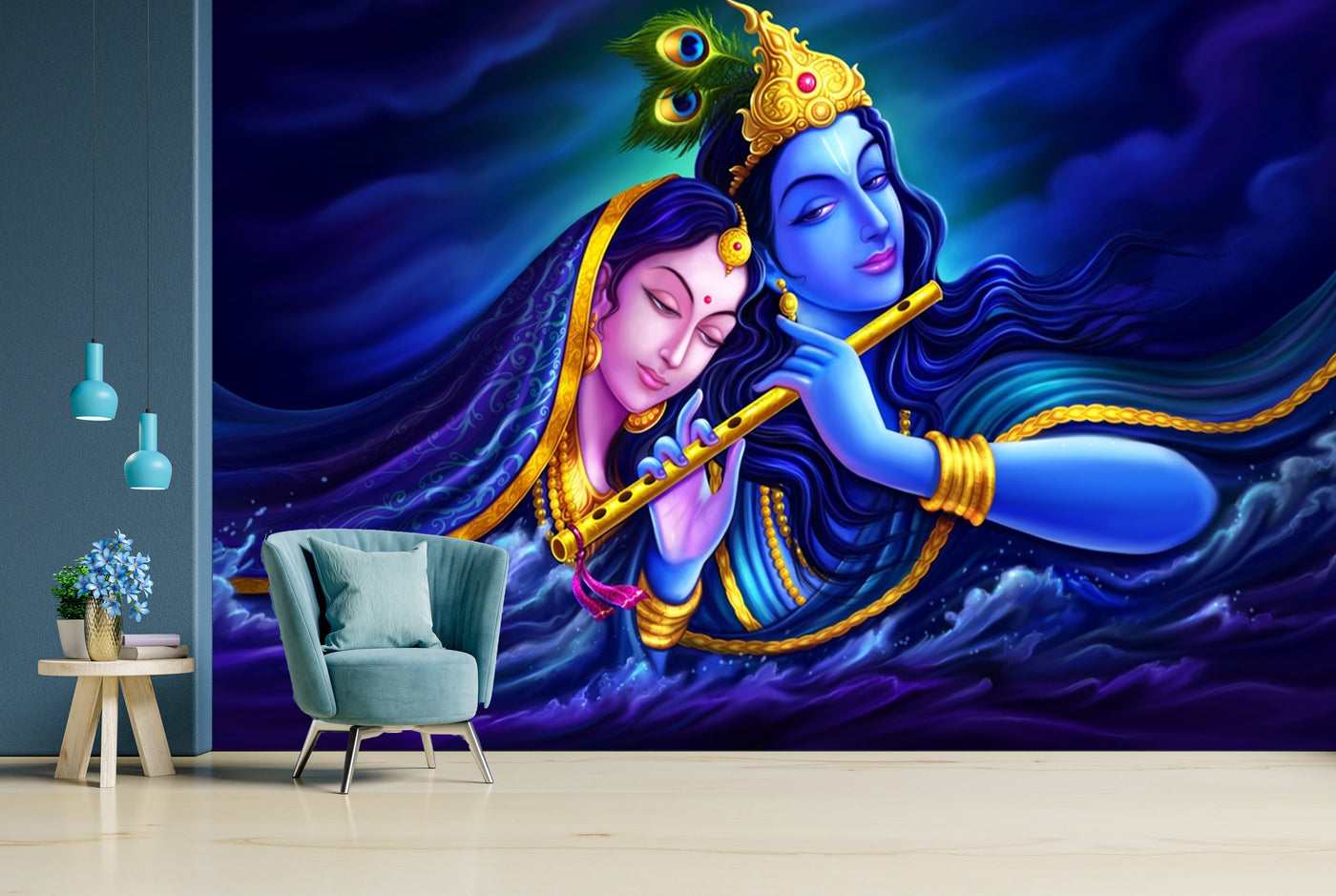 Radha Krishna Customised Wallpaper