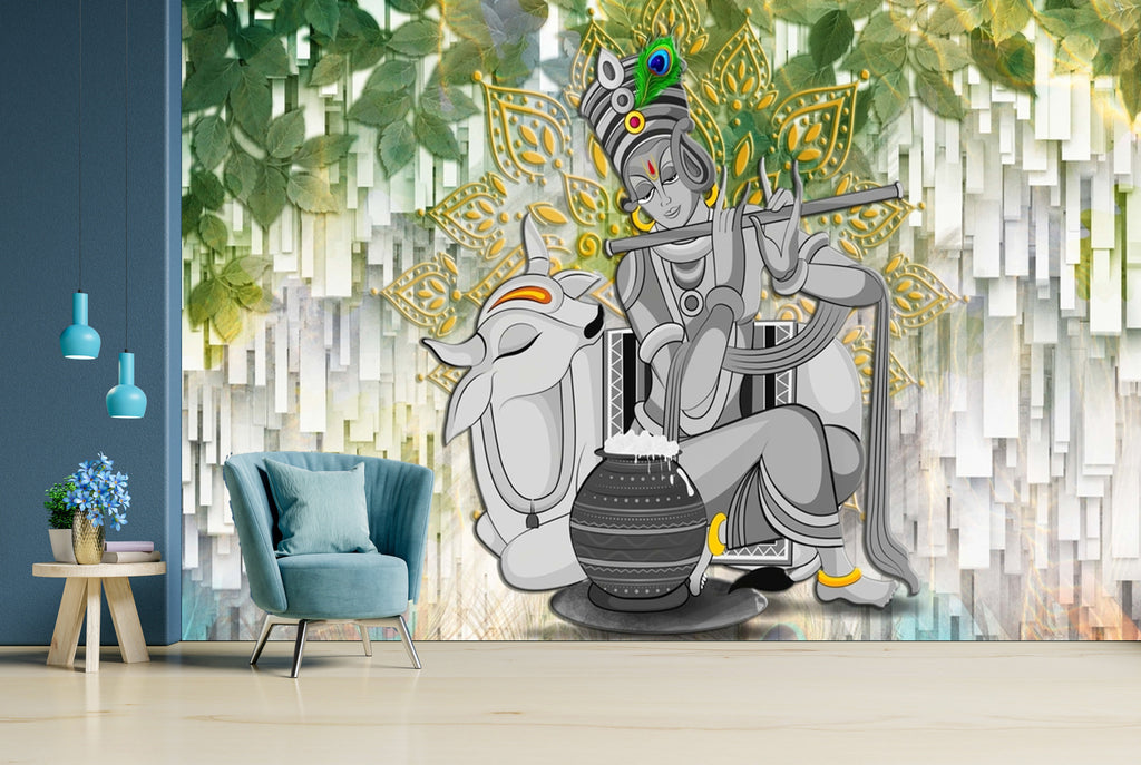 Krishna Customised Wallpaper – Myindianthings