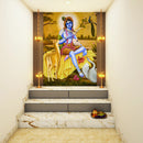 Krishna Sitting With Swans Wallpaper