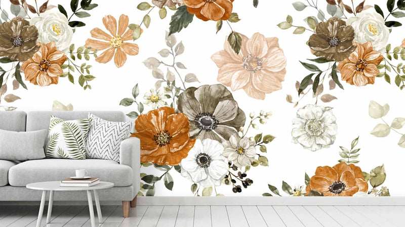 Big Floral Wallpapers for Bedroom Walls NonWoven Paper H X L 5ft X  4ft  Pack of 2  Amazonin Home Improvement