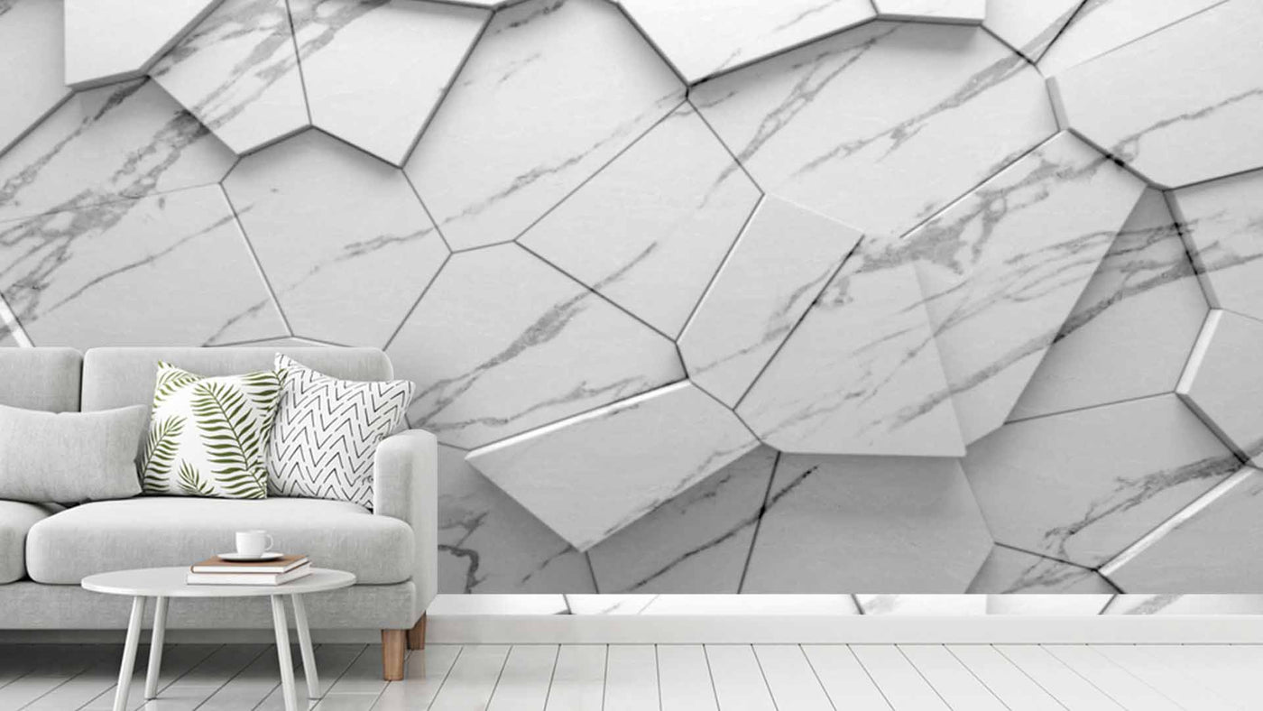 3D Artistic White Grey Wallpaper
