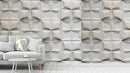 3D White Tiles Abstract Wallpaper