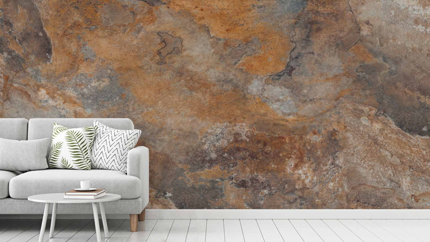 Detailed Brown Orange Rustic Wallpaper