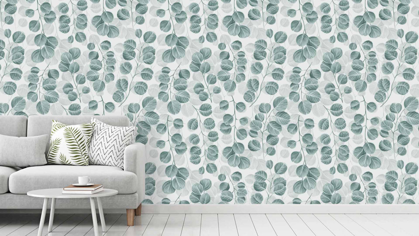 Blue Botanical Floral Seemless Wallpaper