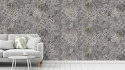 Silver Detailed Antique Work Rustic Wallpaper