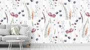 Watercolour Minimalist Floral Wallpaper