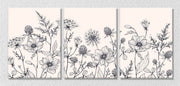 Black Floral, Set Of 3