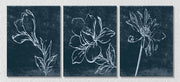 Blue Floral Rustic, Set Of 3