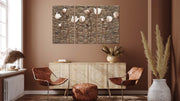 Brown Modern Art Floral, Set Of 3