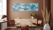 Blue Rustic Wall Art, Set Of 4