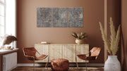 Black leaf print art Set of 3