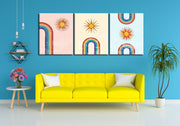 Rainbow Sun Art, Set Of 3