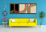 Multicolour Lines Art, Set Of 3