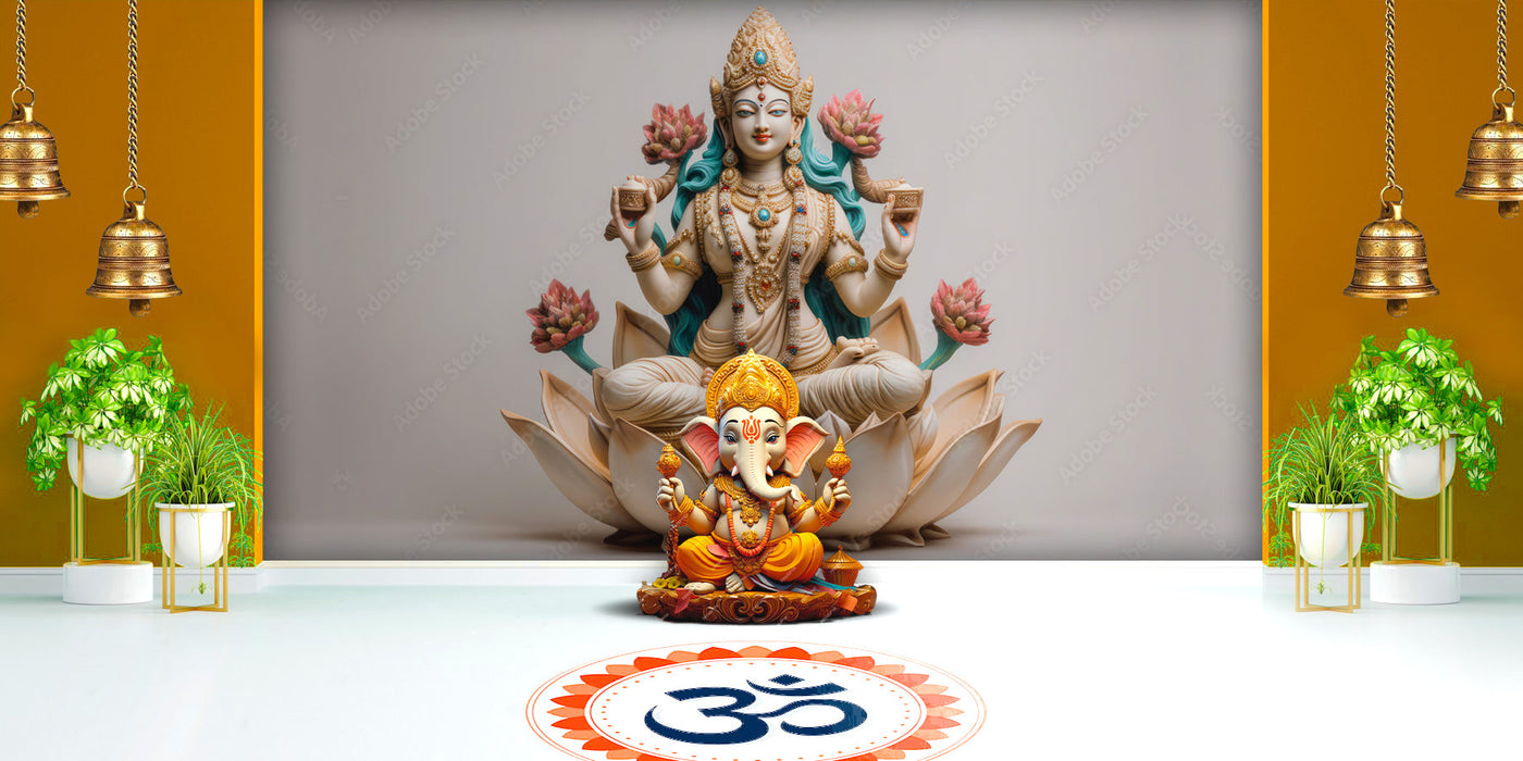 Radiant Wealth Lakshmi Ji Wallpaper