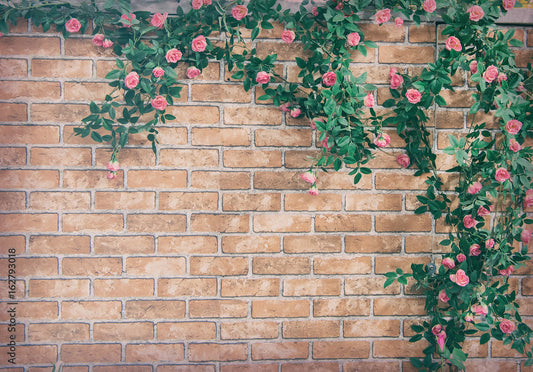 Roses Pattern Brick Wallpaper