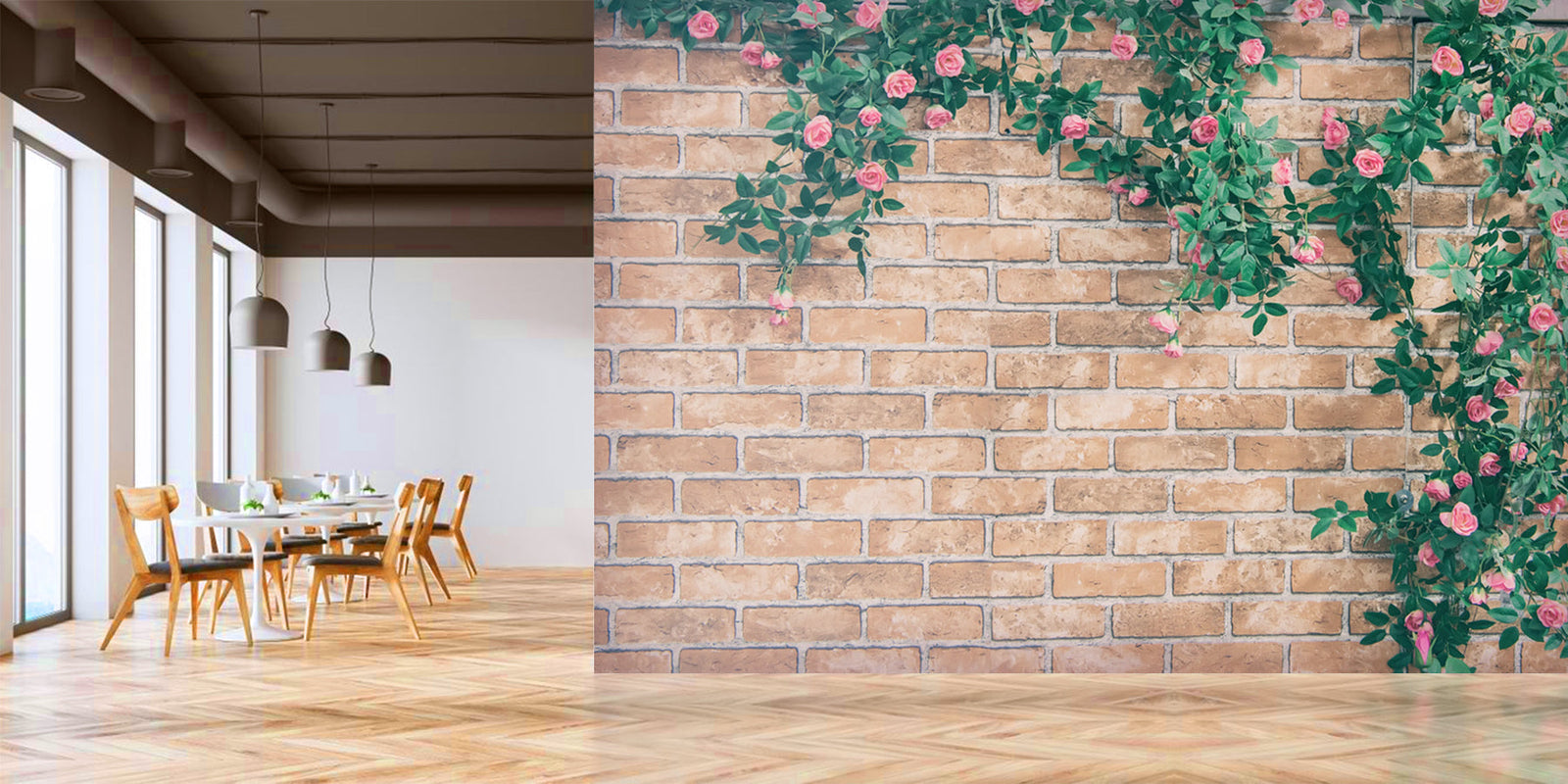 Roses Pattern Brick Wallpaper – Myindianthings