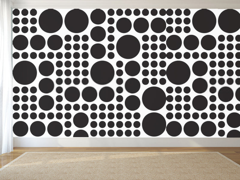 Black and White Polka Dot Abstract Wallpaper