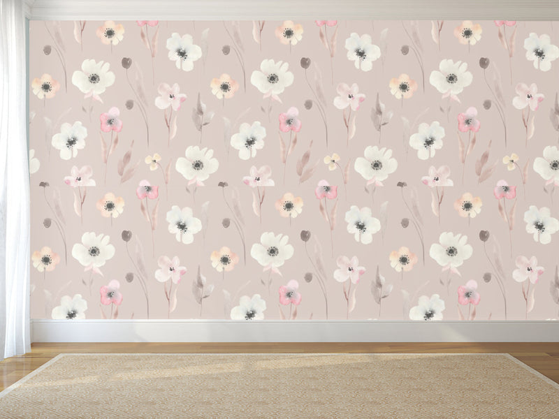 Pink Shade Floral Abstract Wallpaper