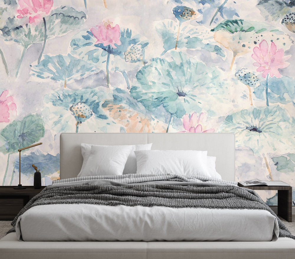 Light Colours Floral Seamless Abstract Wallpaper