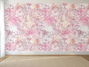 Pink White Floral Abstract Wallpaper