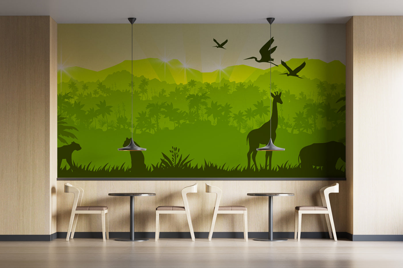 Customize Wallpaper Green Mountains In Jungle