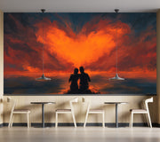 Customize Wallpaper Sketch Of beautiful couple