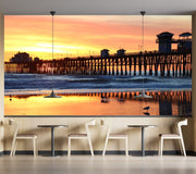 Customize Wallpaper Sketch Of Brige Over Sea