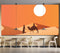Customize Wallpaper Sketch Of Camel In Desert With Moon
