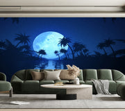 Customize Wallpaper Of Beautiful Moon In Dark Sea