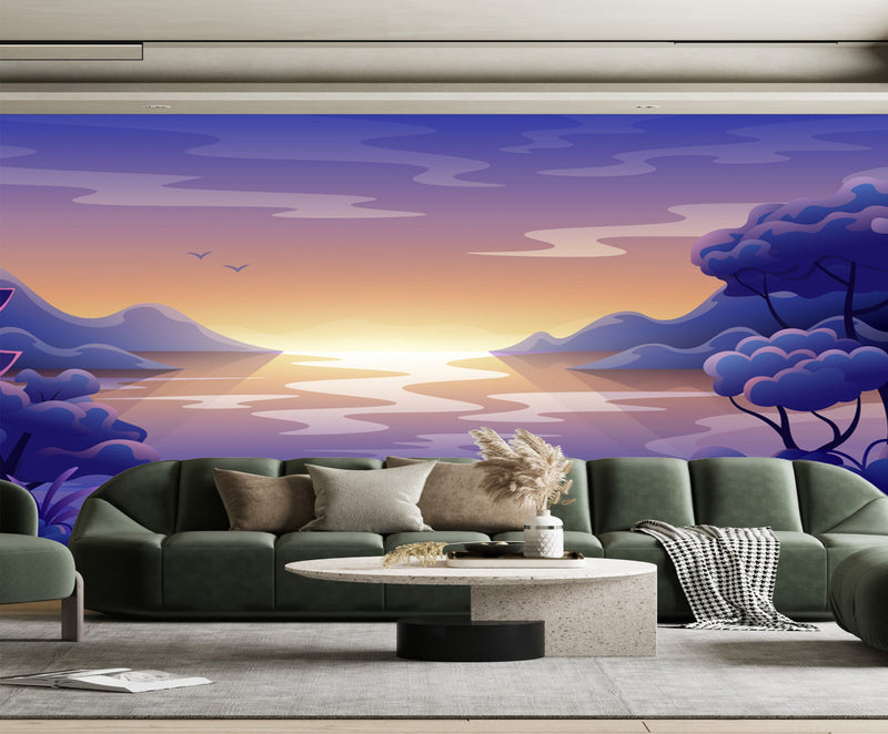 Customize Wallpaper Sunset In The Ocean