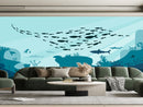 Sketch Of Fishes In the Sea wallpaper