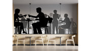 Customize Wallpaper Sketch Of  Couples In Cafe