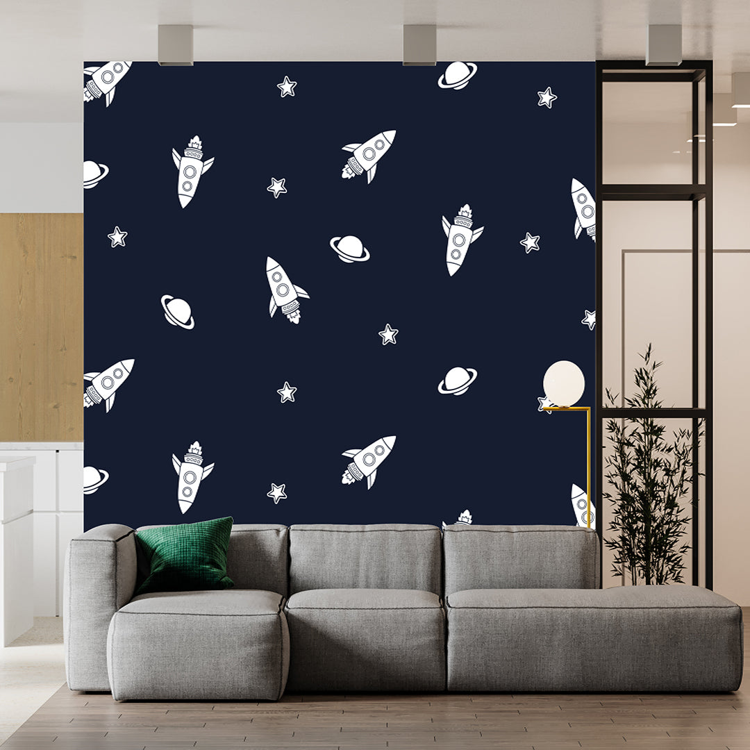 Astronaut Spaceship Rocket Moon Wallpaper