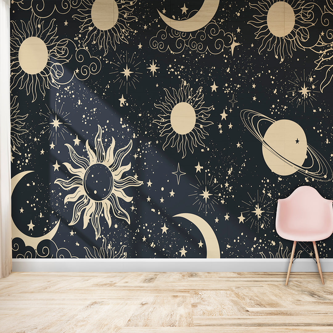 Sun And Moon Black Wallpaper