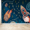 Cosmic Space Rocket Room Wallpaper