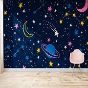 3D Moon Star Planet Wallpaper