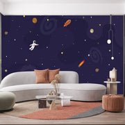 Cartoon Space Planet Kids Wallpaper
