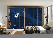 Astronaut In Stars Self Adhesive Sticker For Wardrobe