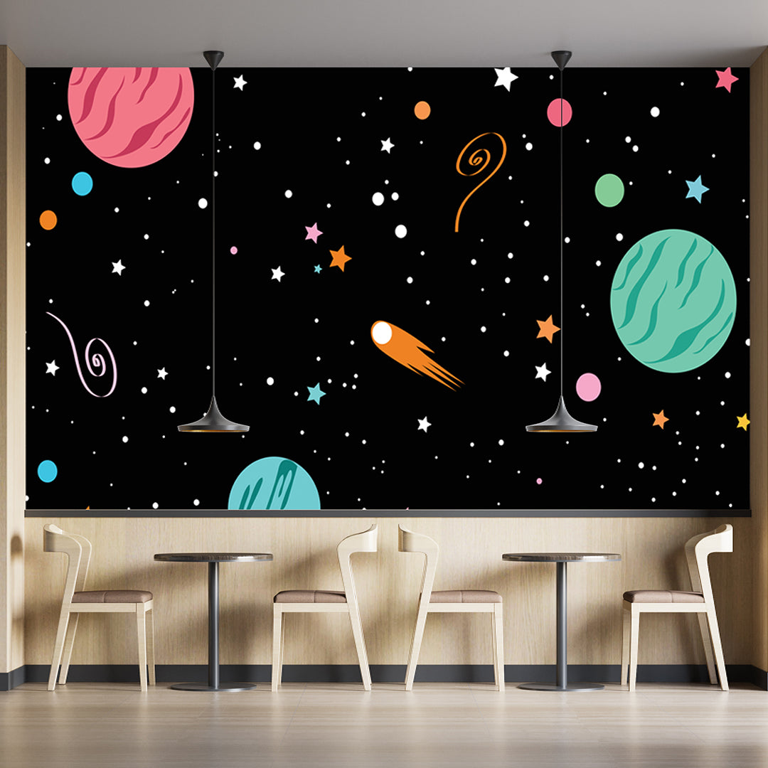 Space Travel Sea Green Wallpaper
