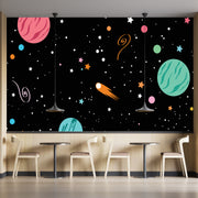Space Travel Sea Green Wallpaper