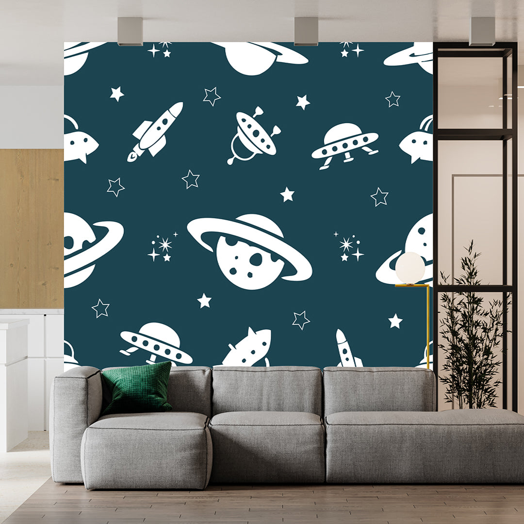 Outline Alien Spaceship