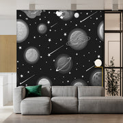 Astronaut With Rocket And Alien In The Open Space