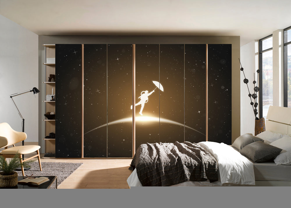 Hope In Space Self Adhesive Sticker For Wardrobe